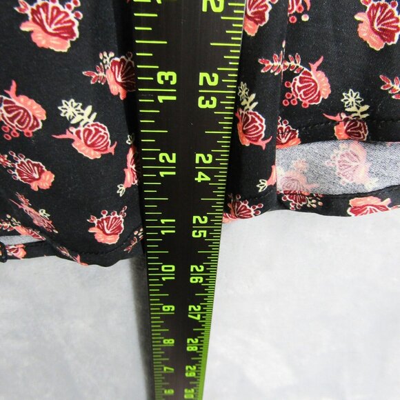 Scotch & Soda Shirt Womens XS Black Pink Floral Pamour Toujours Long Sleeve - Picture 10 of 10